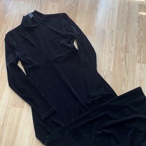 Vintage Algo Velour Long Sleeve Mock Neck Dress